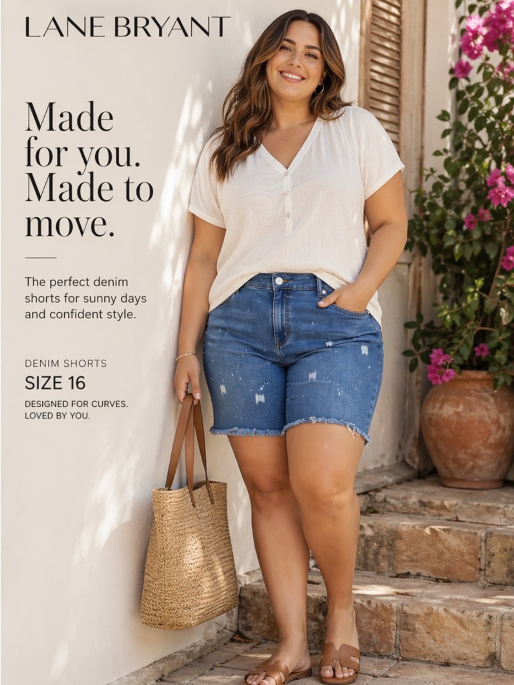 Lane Bryant Blue Distressed Denim Jean Shorts